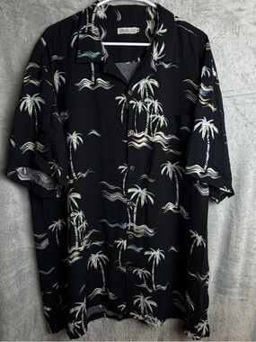 Young USA XXL Tropical Hawaiian Shirt Vintage Style Button Up Beach Palm Trees